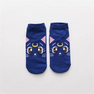 Sailor Moon Socks - Luna Blue Cat Cute Cosplay
